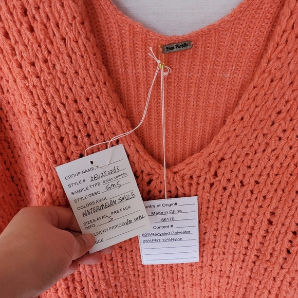 NWT Free People Sea Bright Sweater Orange - Picture 3 of 4